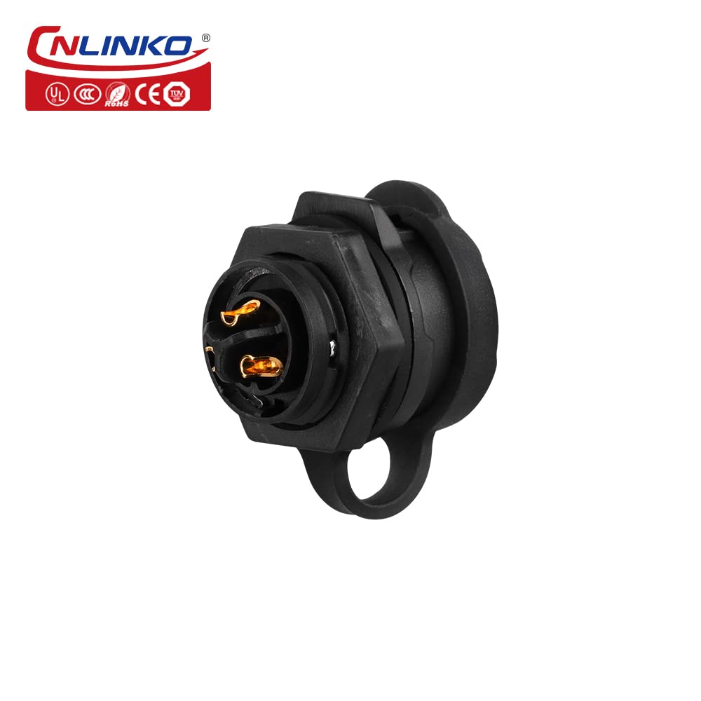 CNLINKO Panel circular IP68 M16 de plástico 3 pines enchufe y zócalo electrial impermeable arnés de cable automático Soldadura con cubierta para