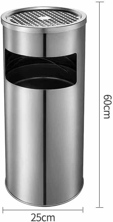 TISTIK Bote de basura – Cenicero de acero inoxidable con cubo de basura para lugares públicos, vestíbulo de hotel, contenedor de basura fácil de