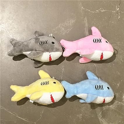 Llavero de tiburón de peluche gris con forma de tiburón suave, juguetes de peluche de animales de la vida oceánica, llavero para bolsa, bolso,