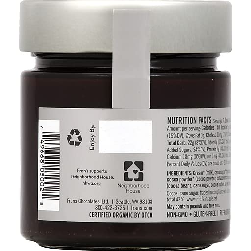 Fran’s – Juego de tarro de salsa de chocolate negro de 9.6 onzas con cuchara de degustación, juego de regalo de postre gourmet por Gifts from the