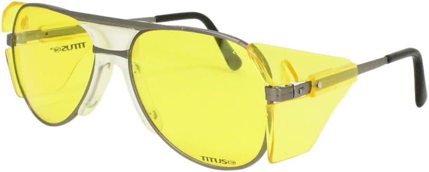TITUS G77 – Gafas de seguridad con montura de metal premium Aviator Z87+, Z87.1, protección lateral, para disparos de motocicleta, DOT ANSI CE