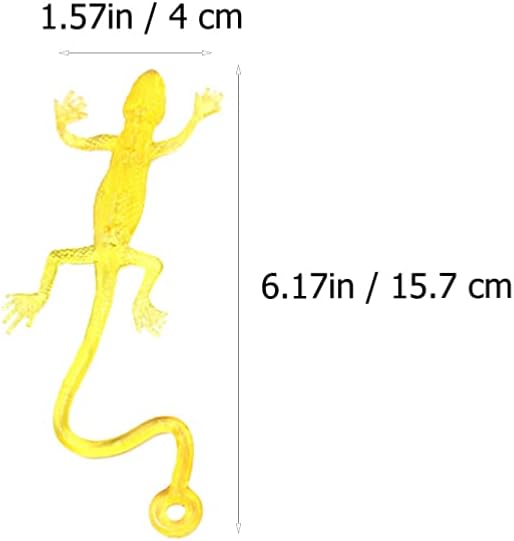 STOBOK Lagarto pegajoso, 24 piezas de juguetes pegajosos divertidos de lagarto de manos pegajosas, figuras de lagarto de gecko, juguetes elásticos