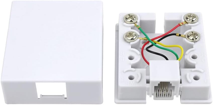 Skywalker Conector de teléfono modular de montaje en superficie (blanco)