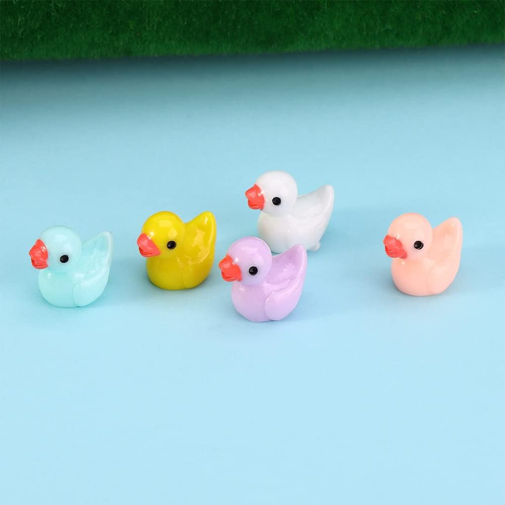 5 piezas de mini patos de resina, decoración de patitos amarillos, micro hadas, jardín, paisaje, pequeños patos, adorno en miniatura (amarillo)