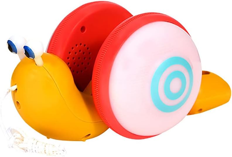 NEXTAKE Caracol, divertido caracol que se arrastra con cuerda, divertido juguete para caminar y aprender, juguete para bebé con música y efecto de