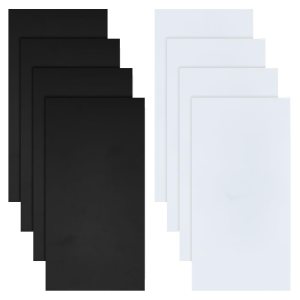 OLYCRAFT 8 hojas de plástico ABS negro de 0.04 a 0.06 pulgadas de grosor, 3.9 x 7.9 pulgadas, placas de plástico ABS blanco, hoja de plástico duro OLYCRAFT 8 hojas de plástico ABS negro de 0.04 a 0.06 pulgadas de grosor, 3.9 x 7.9 pulgadas, placas de plástico ABS blanco, hoja de plástico duro
