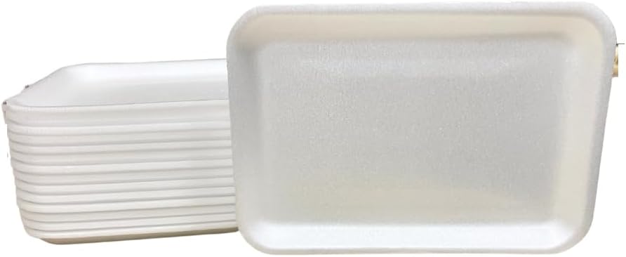 Crafts – Bandejas de espuma, bandeja de espuma blanca para carne, bandejas de mezcla de pintura y tinta, bandeja de alimentos, bandejas de impresión