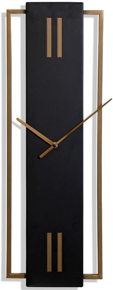 Slim Time – Reloj de pared de metal de mediados de siglo, 8 pulgadas de ancho x 24 pulgadas de alto x 1 pulgada de profundidad