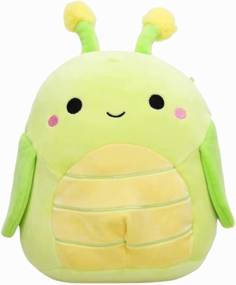 Squishmallow S Oficial Kellytoy – Llavero con clip de 3.5 pulgadas con clip para mochila, animal de peluche suave y blando (saltamontes pilar)