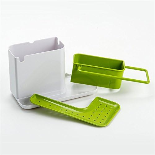Soporte de esponja para fregadero de cocina, organizador desmontable para fregadero de cocina, organizador de platos, dispensador de jabón, bandeja