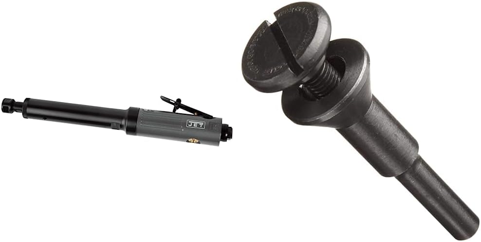 JET JAT-402, amoladora neumática extendida de 14 pulgada, 12 HP (505402) y mandril de montaje Weiler 56490 para ruedas de corte con orificio de eje