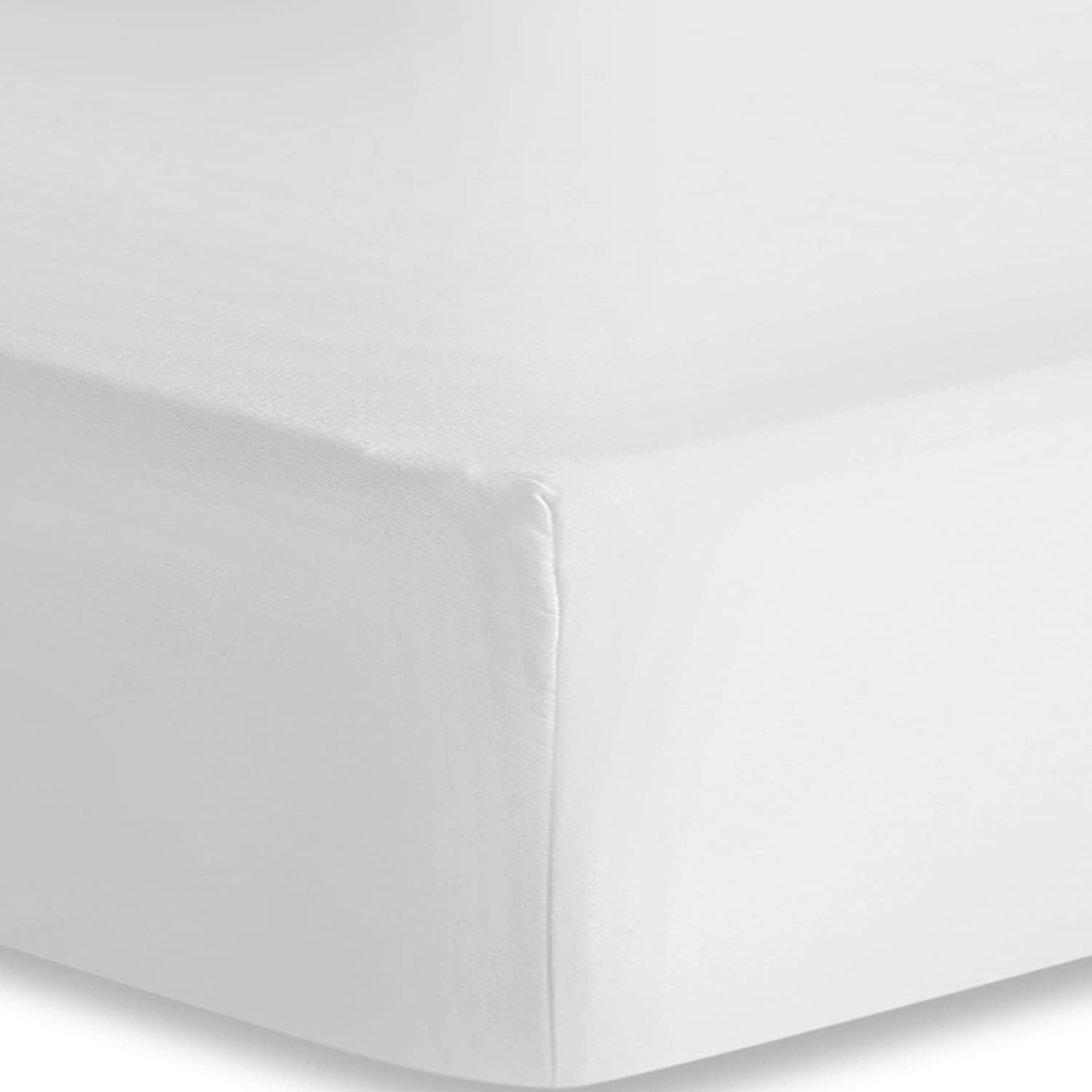 Boston Linen Co. Sábana bajera de microfibra de alta calidad de 1800 hilos, resistente al encogimiento y a la decoloración hasta 15 pulgadas, sábana