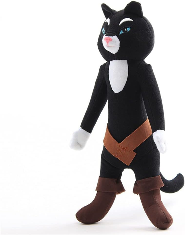 SecretCastle Juguetes de peluche de gato negro con patas suaves de 14 pulgadas para familiares y amigos (negro)