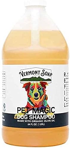 VERMONT SOAP Champú orgánico para mascotas, infundido con aceite de oliva orgánico y natural, champú para perros de coco y aloe vera para pieles