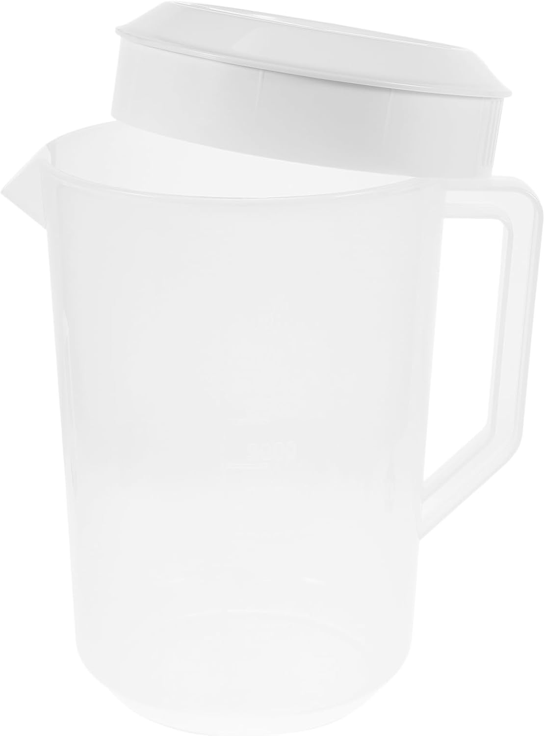 SHERCHPRY Jarra de agua de plástico, jarra de agua de medición con tapas para agua fría, recipientes para té helado, jarra de bebidas para el hogar