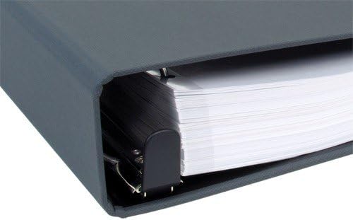 Carpeta de borde torneado gris con anillo D de bloqueo EZ de 11×17 2″