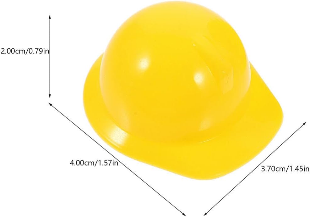 Abaodam 10 unids Mini sombrero de construcción de plástico mini amarillo construcción fiesta Cap para fiesta accesorios muñeca Halloween Dress Up