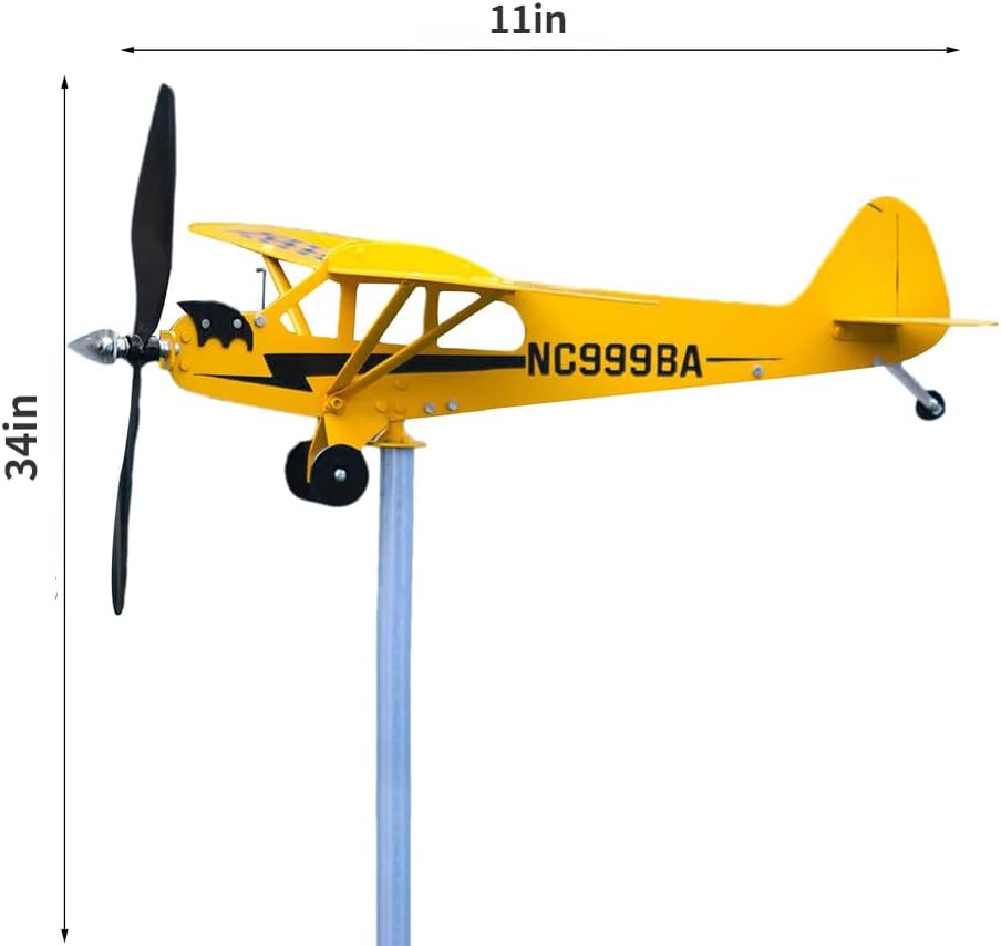 Piper J3 Cub – Molino de viento para avión, veleta meteorológica de avión, instrumento de medición de viento, veleta de metal para el clima, regalo