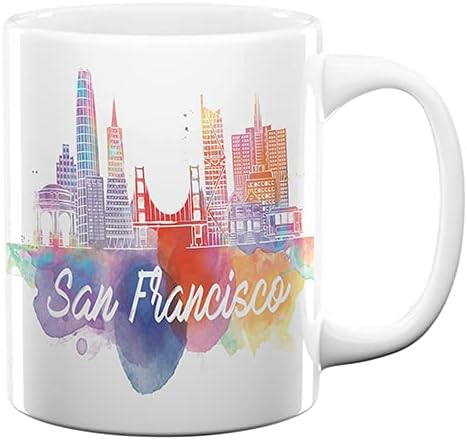 Regalos y recuerdos de San Francisco California, tazas de café, regalos de graduación de San Francisco para él, vasos únicos, taza de cerámica de 11