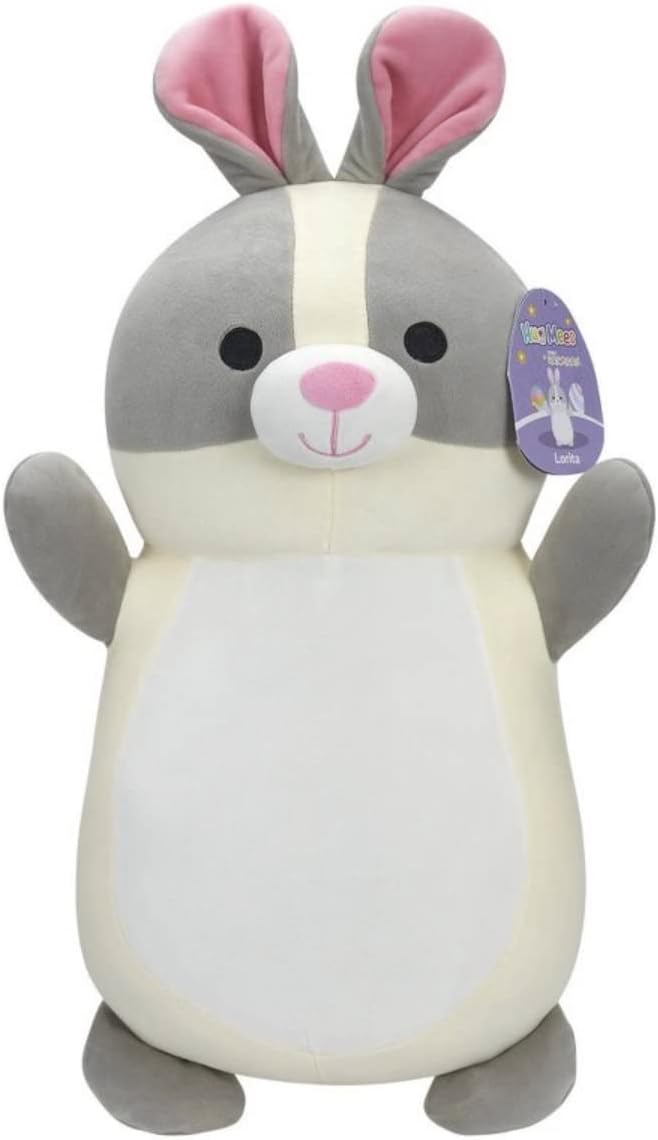Squishmallow Kellytoy Oficial Squishy Animal de peluche suave (18 Hugmees, Lorita el conejo)