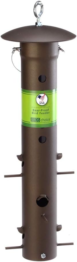 Birds Choice BCBPF – Comedero a prueba de osos, comederos colgantes, 3.5 cuartos de galón, color marrón