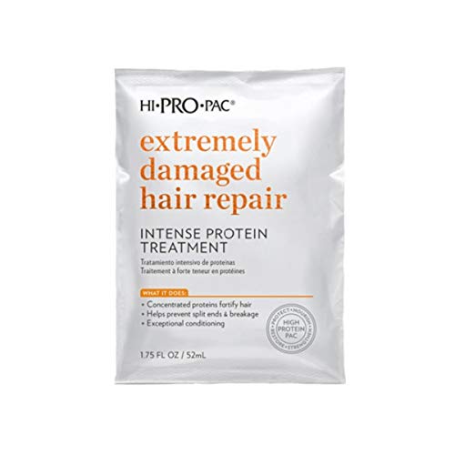 Hi Pro Pac Tratamiento de proteínas intenso, reparación del cabello extremadamente dañado, paquete de 12