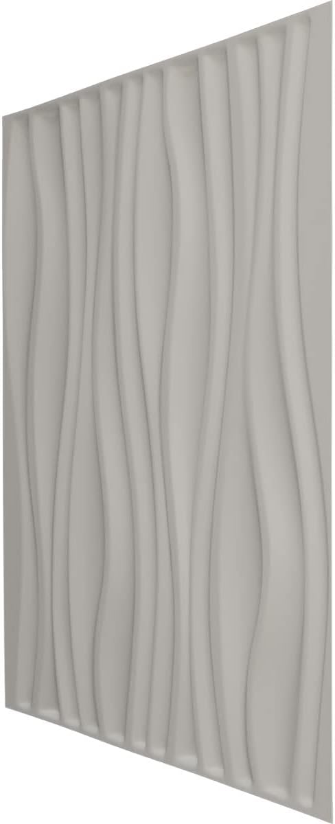 Ekena Millwork 19 58 pulgadas de ancho x 19 58 pulgadas de alto Leandros EnduraWall Panel decorativo de pared 3D, niebla de perlas metálicas (cubre