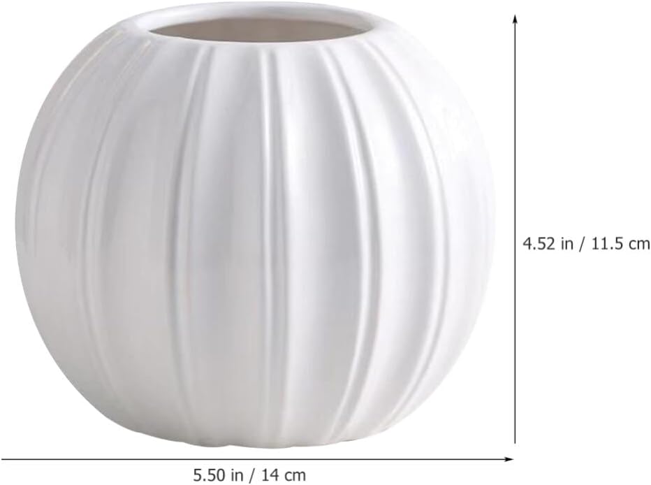 Zerodeko Jarrón floral de cerámica para calabaza, maceta para suculentas, florero seco, único mini maceta para cosecha de otoño, Halloween,