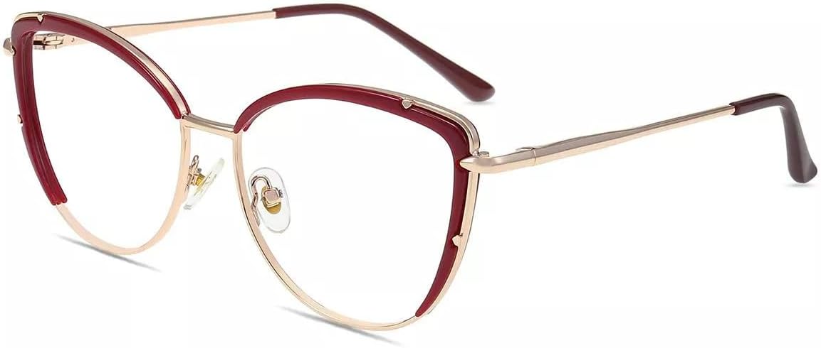 Firmoo Lentes de bloqueo de luz azul, antifatiga ocular, anti dolor de cabeza, corte UV, gafas de lectura para computadora Cateye con aumento