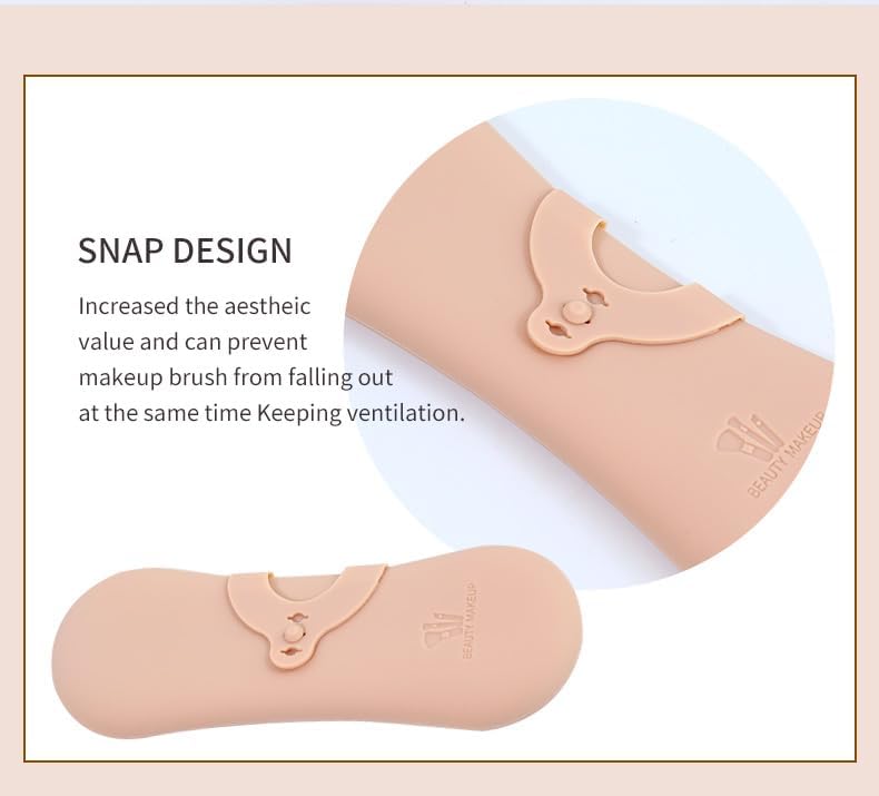 RUICAIYUE Soporte para brochas de maquillaje de viaje, soporte de silicona para brochas de maquillaje, organizador de brochas de cosméticos, bolsa