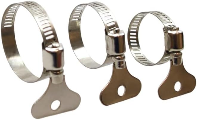 Paquete mixto de 15 abrazaderas de manguera de acero inoxidable 304, abrazaderas de tornillo de pulgar ajustables, (0.394-0.630 in, 0.630-0.984 in,