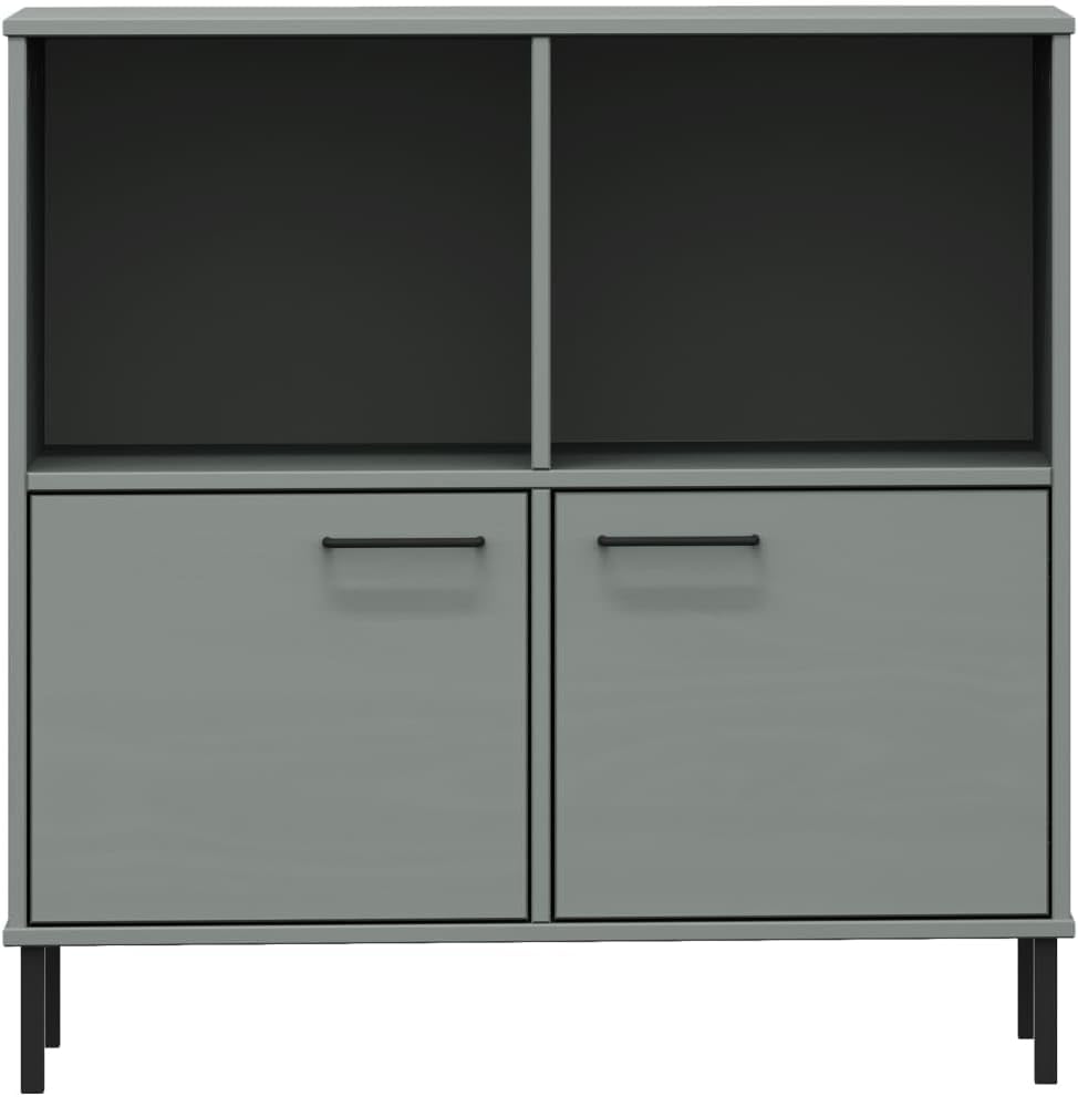 Estantería con patas de metal, estante de almacenamiento de cubo, estantería para dormitorio, cuenta con 2 puertas, cuenta con asas de metal, para