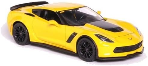 Maisto Nuevo 124 Display Special Edition – Amarillo 2015 Chevy Corvette Z06 Modelo de coche fundido a troquel