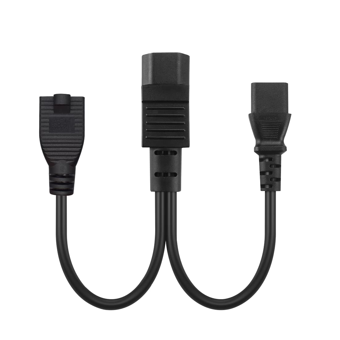 Strhowill IEC 320 C14 a C13+5-15R Y Split Cable adaptador de corriente corto IEC 320 C14 macho a C13Nema 5-15R hembra Y Cable de alimentación