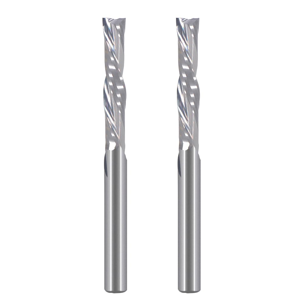 Hozly Broca de corte descendente de 18 pulgadas, corte hacia abajo, espiral, fresadora CNC, fresadora de carburo de tungsteno, juego de 2 unidades