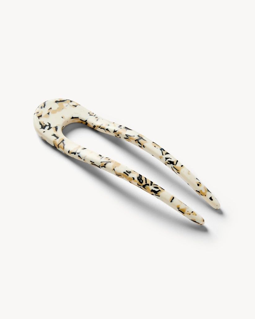 MACHETE Horquilla francesa de acetato italiano para cabello fino y grueso en terrazo, accesorios de peinado para mujeres y niñas de 5 pulgadas