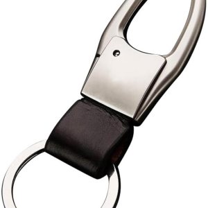 Llavero de cuero para automóvil con clip de mosquetón con 1 llavero de ganchos, soporte para bolso, cinturón, llavero, llavero, regalo resistente Llavero de cuero para automóvil con clip de mosquetón con 1 llavero de ganchos, soporte para bolso, cinturón, llavero, llavero, regalo resistente