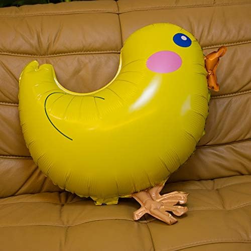 5 globos de papel de aluminio de dibujos animados grandes de pollos amarillos para decoración de fiesta de cumpleaños, boda