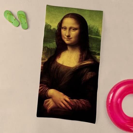 CafePress Mona Lisa – Toalla de playa grande, toalla suave con diseño único