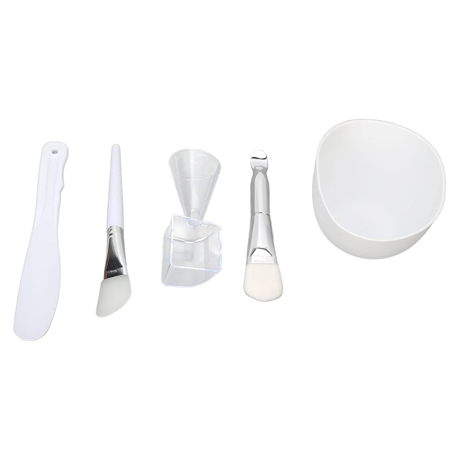 Juego de cuenco y cepillo para mascarilla facial, 5 piezas de herramienta de máscara facial, cepillo de silicona suave cepillo de cerdas