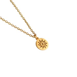Sun necklace for men, groomsmen gift, men’s necklace gold sun pendant, stainless chain necklace, gift for him, Yoga necklace, waterproof Sun necklace for men, groomsmen gift, men’s necklace gold sun pendant, stainless chain necklace, gift for him, Yoga necklace, waterproof