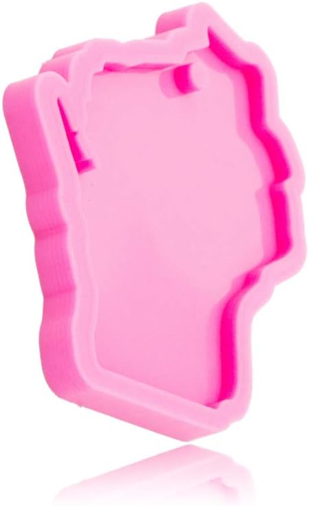 American Wisconsin State Llavero Molde de silicona con agujero DIY goma goma goma jabón molde caramelo decoración pastel fondant molde pudín hecho a