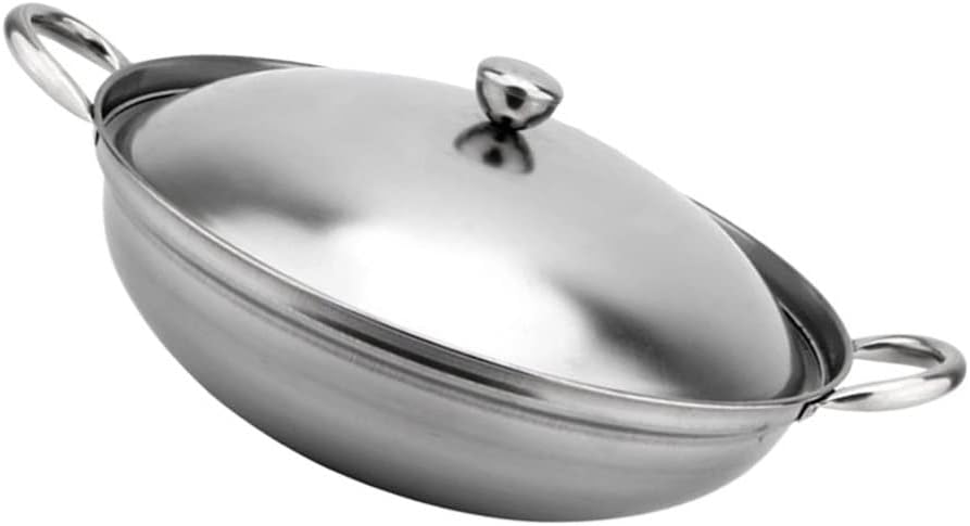 1 juego de barra de estufa de cubierta olla usada olla de doble manija olla cocina olla caliente olla de acero inoxidable olla olla seca olla olla