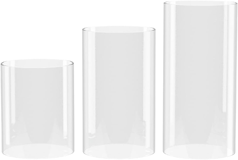 SUNWO – Portavelas de vidrio de borosilicato, transparente, con extremos abiertos, estilo quinqué, de cualquier tamaño (3  3.5  4  4.5  5  5.5  6  7