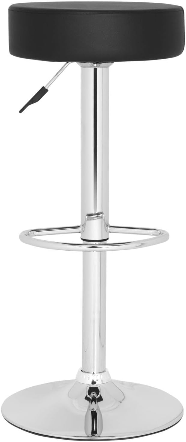 Safavieh Home Collection Jude – Taburete de bar giratorio ajustable de 25.6 a 31.5 pulgadas, color negro