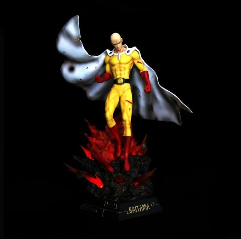 Figuras de Saitama con figura de anime ligera de Saitama, estatuas grandes, adornos de acción de 16.93 pulgadas