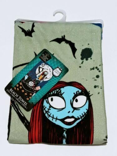 Disney Toalla de Nightmare Before Christmas  Jack and Sally Towel mide aproximadamente 54 x 27 pulgadas  perfecta para baño, piscina, playa
