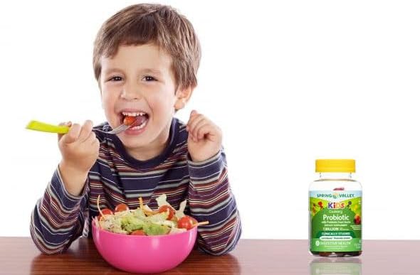 Suplemento probiótico de inulina para niños, gomitas vegetarianas Spring Valley, frutas surtidas, 60 unidades y marcapáginas de regalo YOLOMOLO