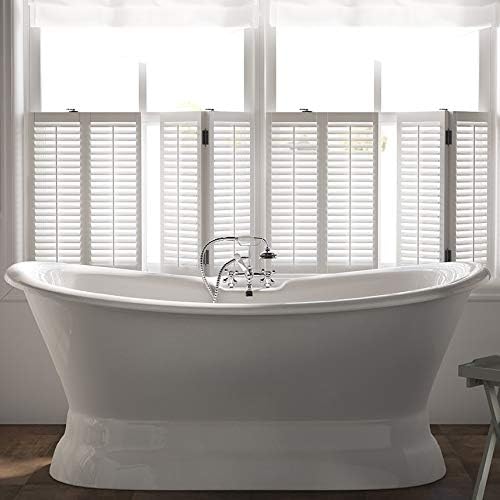 Bañera de pedestal de zapatilla de doble extremo de hierro fundido de 71 pulgadas con perforaciones de orificio de grifo de 7 “- “Benton”