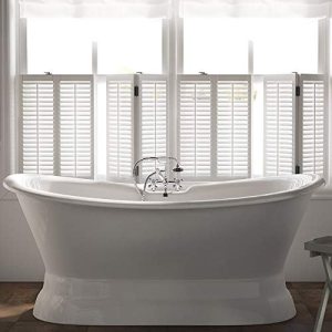 Bañera de pedestal de zapatilla de doble extremo de hierro fundido de 71 pulgadas con perforaciones de orificio de grifo de 7 “- “Benton” Bañera de pedestal de zapatilla de doble extremo de hierro fundido de 71 pulgadas con perforaciones de orificio de grifo de 7 “- “Benton”